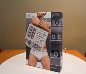 Boss Men's Cotton Stretch Briefs - White and Black